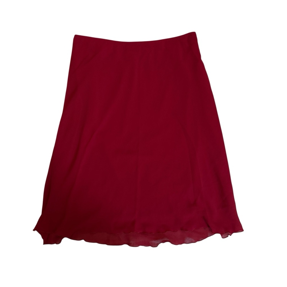Elegant Midi Red Women's Skirt